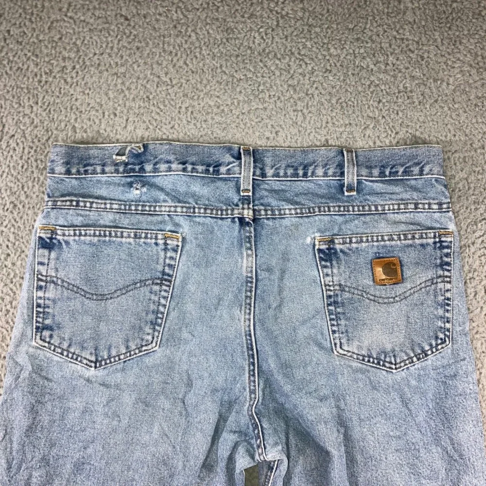 Carhartt Relaxed Fit Jean Men‎ 36x29 Light Wash Blue Workwear Outdoor Classic